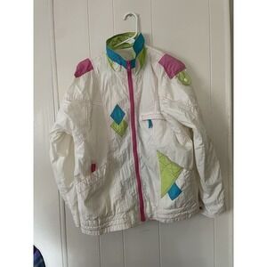 Crossroads Fashion 90s Jacket Women's Vintage Vtg Medium Green Pink
